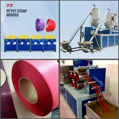 Chaîne de production en plastique automatique de courroie 200kg/H enroulant la courroie de pp faisant la machine
