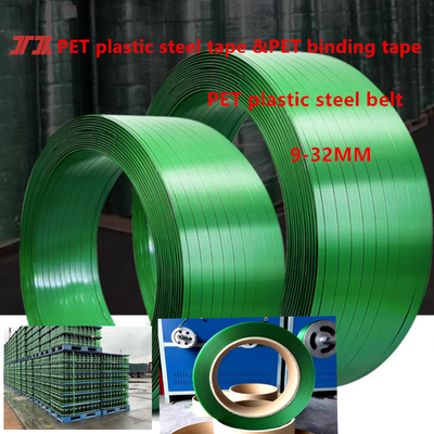 Fournir du ruban adhésif en plastique PET ruban adhésif en acier plastique PET ruban adhésif d'emballage de 9 à 32 mm de largeur