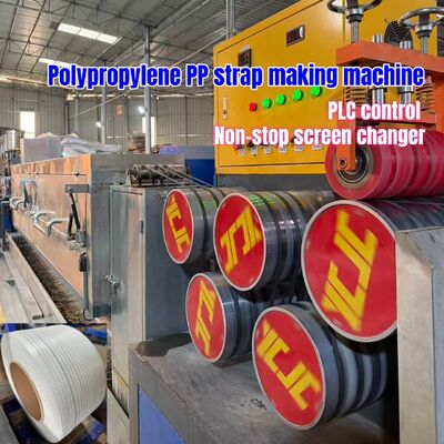 Machine de fabrication de sangles en plastique PP polypropylène avec 300 kg/h de sortie et 6 sangles pour le matériel recyclé