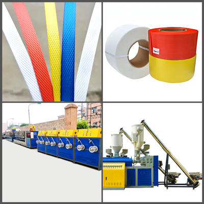 Ligne de production de ruban d'emballage en PP sandwich à double vis pour machines en plastique, machine à ruban d'emballage en PP avec une largeur de 5 à 19 mm