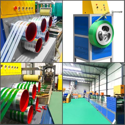 Chaîne de production du contrôle intelligent 6 de PLC de bande d'animal familier ligne de emballage d'extrusion d'extrudeuse de bande de bande