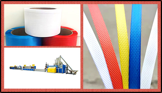 Extrudeuse à sangles en PP avec système de découpe à chaud, machine d' extrusion de sangles en PP