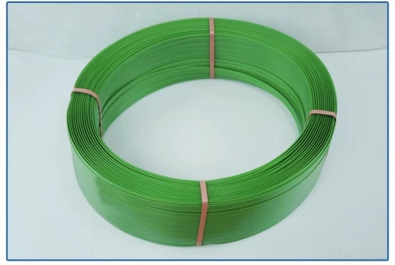 Ceinture d'emballage en plastique PET résistant au froid, ceinture d'emballage en PET super résistant à la traction, ceinture de liaison verte, modèle: PET-16080