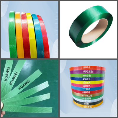 Ceinture en acier en plastique PET, ceinture en acier en plastique PET respectueuse de l'environnement, haute résistance à la traction, longueur 200-4500m