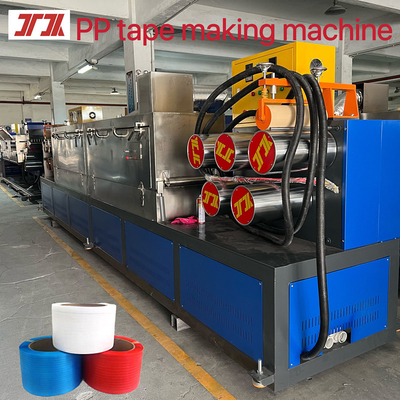 Ligne de production de courroies d'emballage en PP, machine de fabrication de courroies en PP contrôlée par PLC, largeur: 5-19 mm, épaisseur: 0,3-1,2 mm