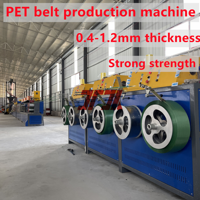 Matériau de concassage 100% PET Machine de fabrication de sangles PET de 9 à 32 mm Avec une surface de filtration de 2,5 m2 et un système de contrôle PLC