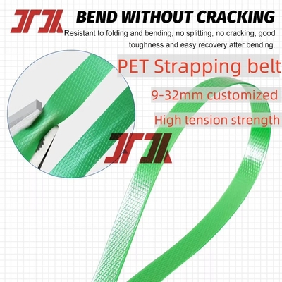 9-32 mm ceinture de câbles en polyester pour animaux de compagnie pour emballage manuel ou automatique Tolérance en relief noir vert ± 0,04 mm