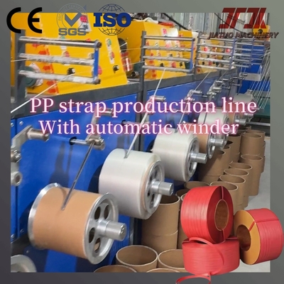 Ligne de production de bandes de fixation en plastique PP à haut rendement avec contrôle PLC et moule de tête de matrices précis