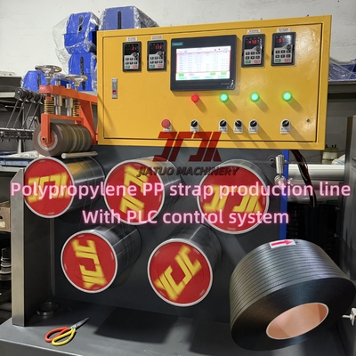Pp électriques attachent la ligne courroie en plastique d'extrusion de bande faisant la machine avec le contrôle de PLC