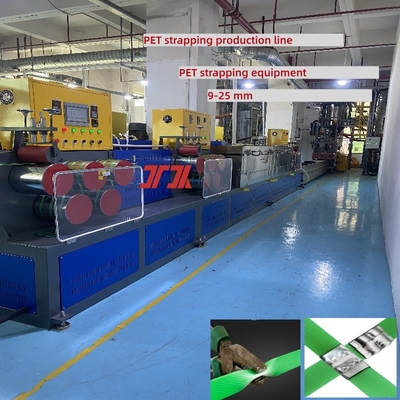 Machine de production par extrusion de feuillard d'emballage PET 9-32mm avec sécheur de 5000L et automate programmable (PLC)