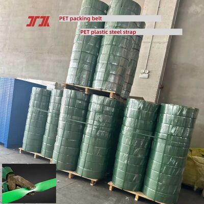 19 mm PET Plastique Strap d'acier Verte ceinture de fixation en PET Surface finition en relief