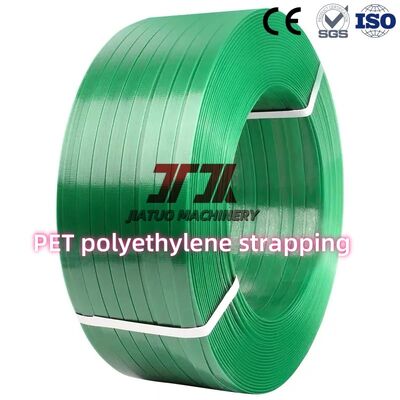 Résistance 1000N Largeur 19mm Transparent Vert Sangle PET Bandage d'emballage abordable