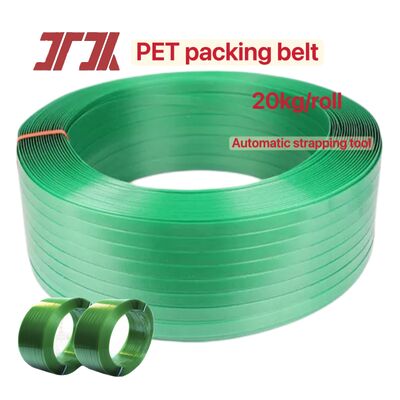 Bande d'emballage en PET de 9 à 25 mm, cerclage en plastique PET, cerclage d'emballage en PET avec broyage de bouteilles à 100 %