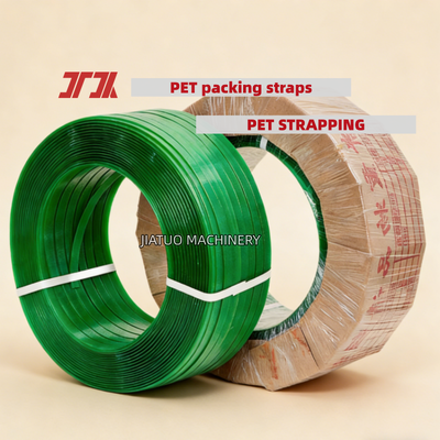 Ceinture automatique de fixation en PET verte de 9 à 25 mm, ceinture d'emballage en PET à surface lisse et uniforme