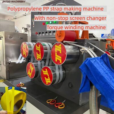 Machine de production de sangles en PP à haut rendement avec contrôle PLC et échangeur d'écran automatique 230-260 kg/h