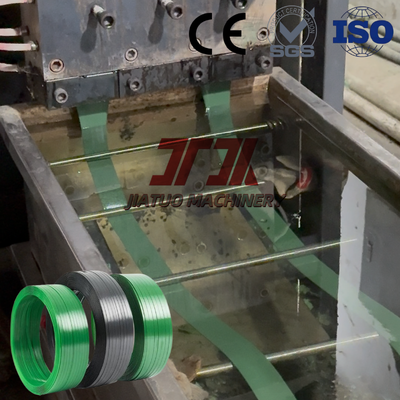 Machine d'extrusion de feuillard PET de 9 à 32 mm avec paillettes de bouteilles PET recyclées et contrôle PLC entièrement automatique