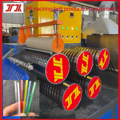 Ligne de production de courroies d'emballage en PP, machine de fabrication de courroies en PP contrôlée par PLC, largeur: 5-19 mm, épaisseur: 0,3-1,2 mm