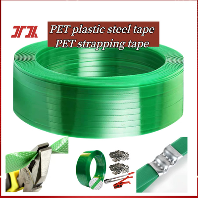 Tape d'emballage en plastique en gros PET bande de fixation en acier en plastique pour animaux de compagnie bande d'emballage de 9 à 32 mm