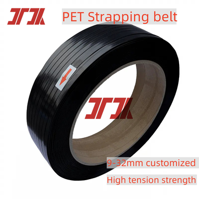 9-32 mm ceinture de câbles en polyester pour animaux de compagnie pour emballage manuel ou automatique Tolérance en relief noir vert ± 0,04 mm
