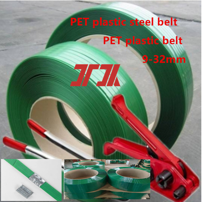Sangle en plastique PET en gros d'usine 9-25mm Sangle en acier plastique PET sangle en fer avec Applicable à la machine de cerclage pneumatique