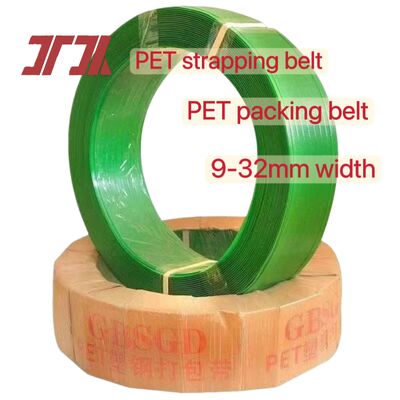 Emballage en acier en PET plastique 9-25 mm Ceinture de fixation en PET vert pour fixation automatique