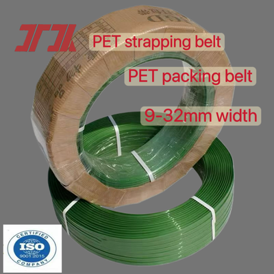 Cerclage PET vert 16mm, emballage automatique en PET, sangle PET pour outils de cerclage automatique